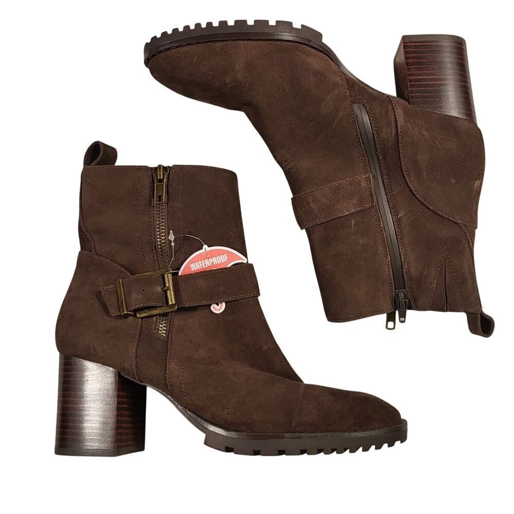 NEW Blondo Talyn waterproof women's suede ankle boot in brown women size 8